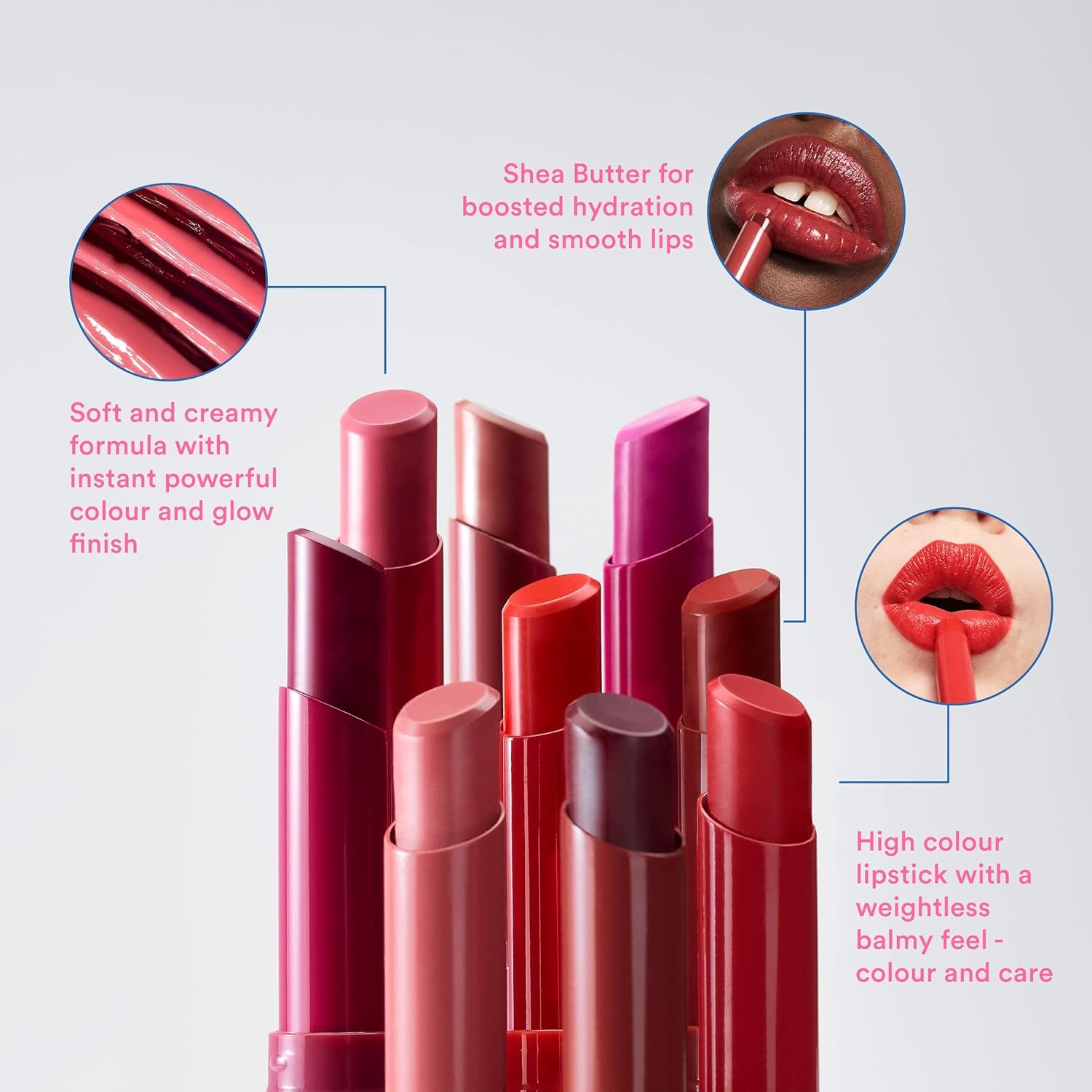 the Color Lip Glow - Highly Pigmented Lipstick for Women with Shea Butter - Lip Gloss and Lip Balm Effect - 385 Wild Berry Pink - 0.05 Oz