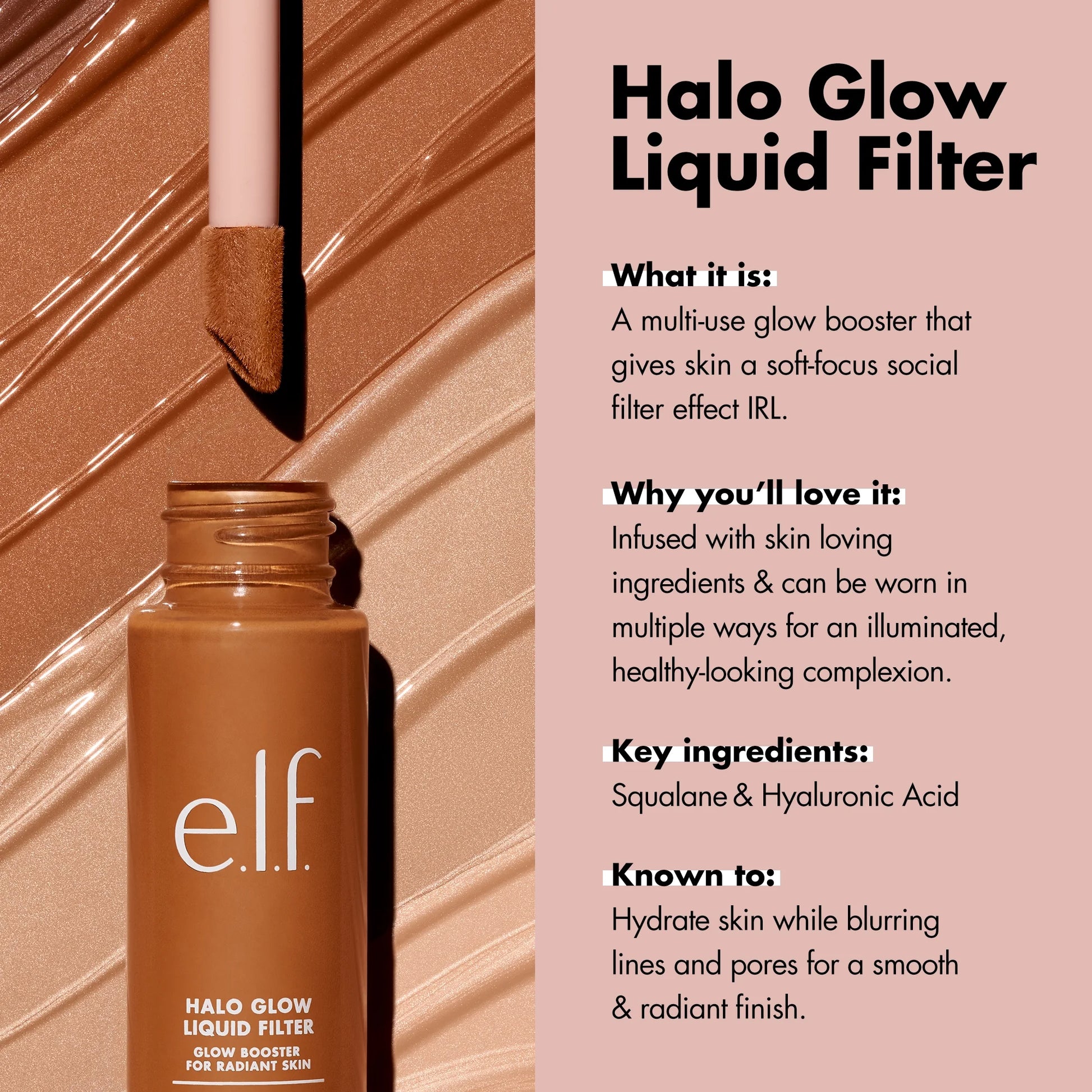 E.L.F. Halo Glow Liquid Filter, 1 Fair, 1.06 Fl Oz