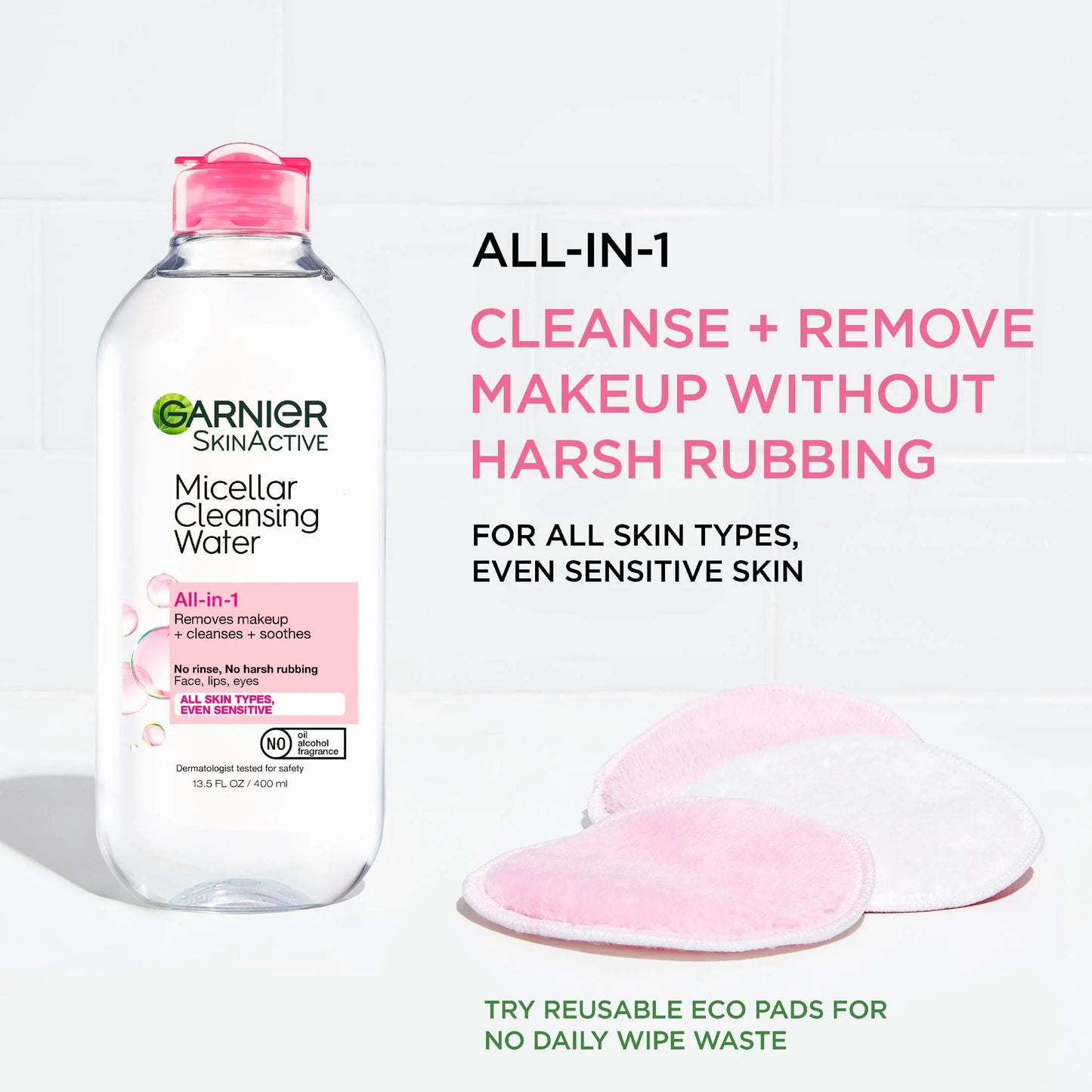 Micellar Cleansing Water 400ML Pink Feature Only 13.5 Fl Oz