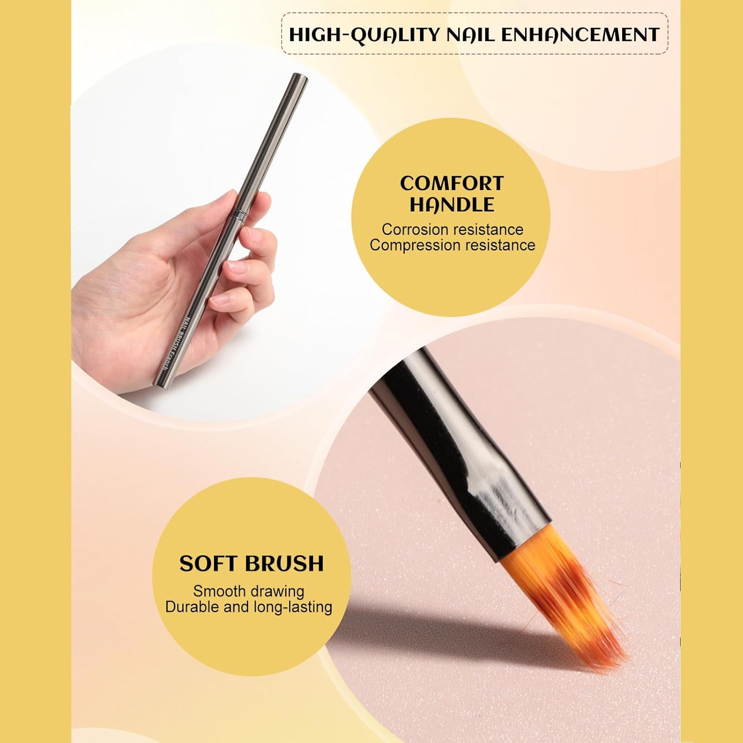 Nail Art Brushes Set-5Pcs Nail Tool for Nail Art U V Gel Nail Brushes, Acrylic Nail Brushes, Liner Brushes, Dotting Tools, Dust Brush, Dual End Drawing Pen, Nail Design Kit for Nail Salon Home Use
