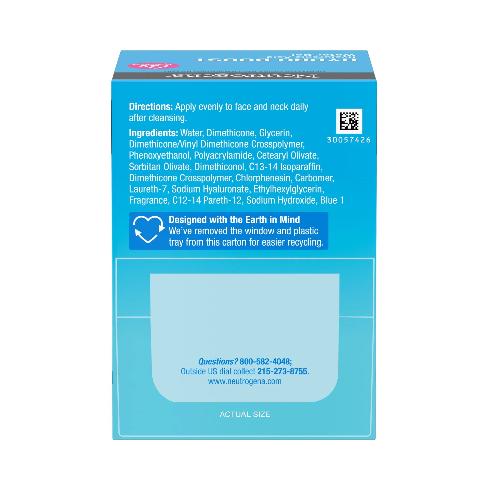 (2 Pack)  Hydro Boost Water Gel Face Moisturizer Lotion with Hyaluronic Acid, 1.7 Oz