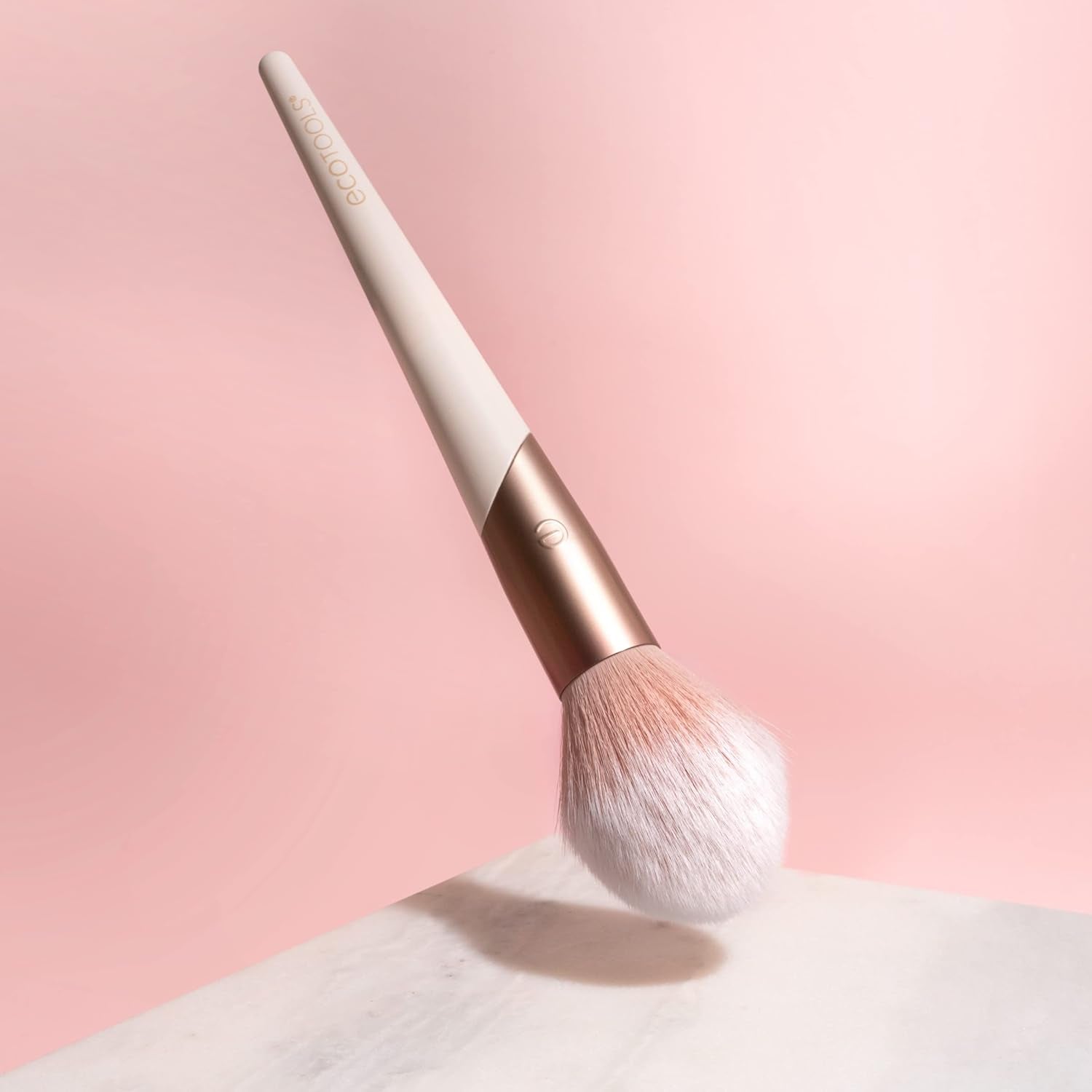 Luxe Plush Powder Makeup Brush for Blush & Bronzer, Works Best with Powder Makeup, Luxurious and Glamorous, Eco-Friendly Premium Makeup Brush, Synthetic Bristles, Pink, 1 Count
