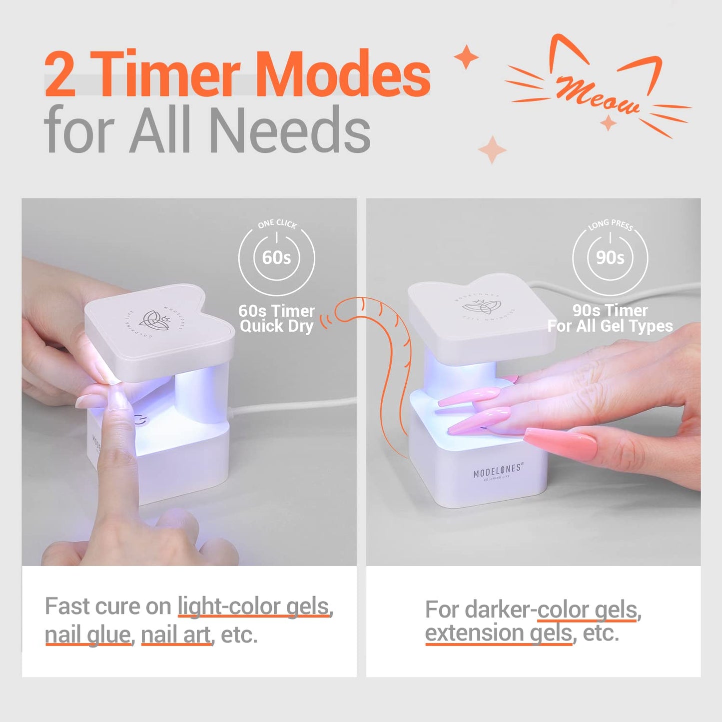 Mini UV Light for Gel Nails, UV Nail Lamp, Nail Light for Gel Nails with 2 Timers for Fast Nail Extension, LED Nail Lamp, Portable USB Nail Dryer for Travel