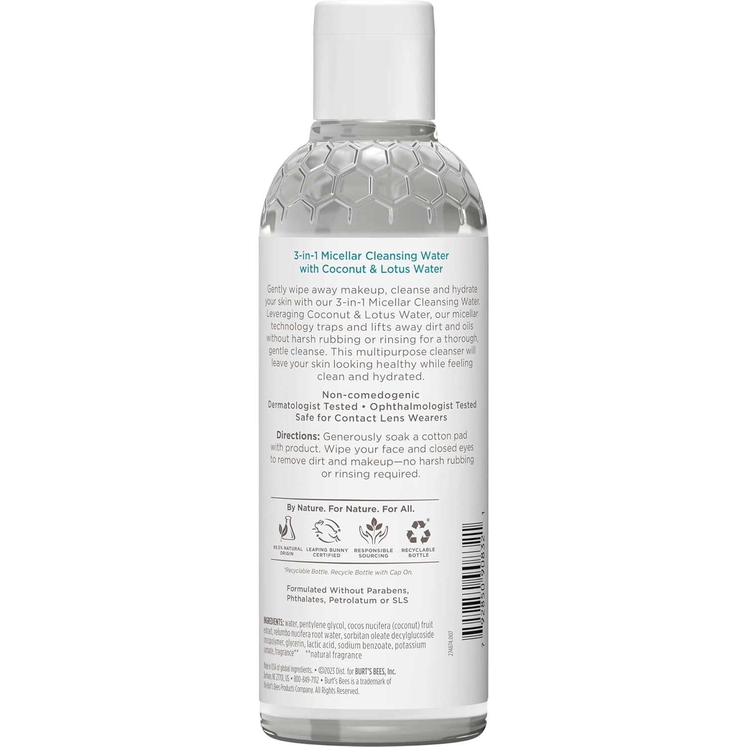 Micellar Cleansing Water with Coconut & Lotus Extract, 8 Oz (Package May Vary)
