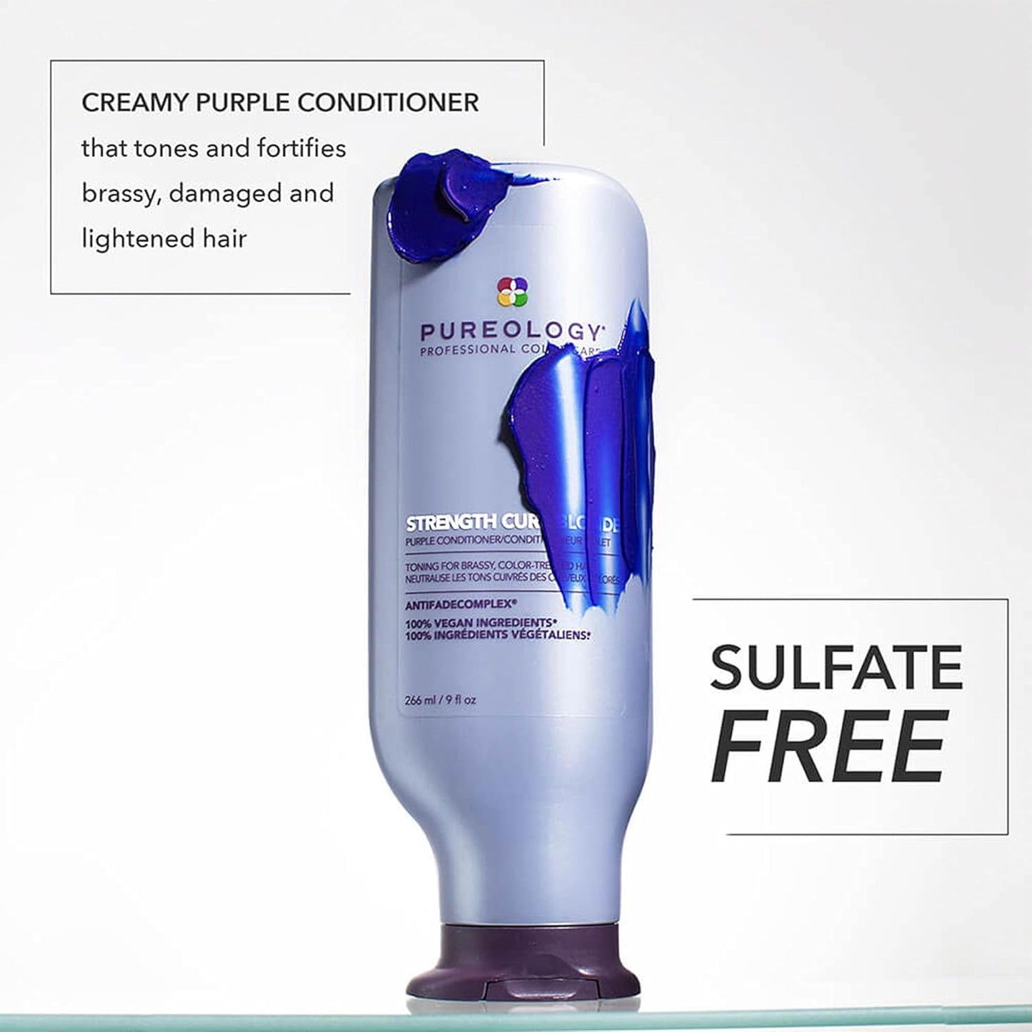 Strength Cure Blonde Purple Conditioner - for Blonde & Lightened Color-Treated Hair, Strengthens Hair & Fights Brass, Sulfate-Free & Vegan