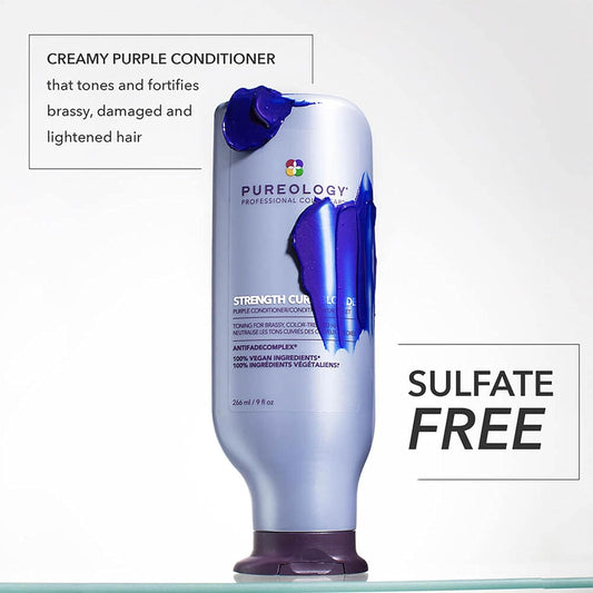 Strength Cure Blonde Purple Conditioner - for Blonde & Lightened Color-Treated Hair, Strengthens Hair & Fights Brass, Sulfate-Free & Vegan