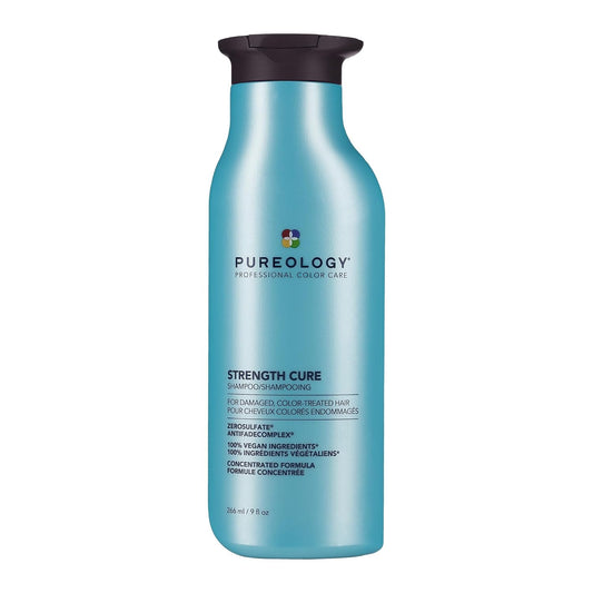 Pureology Strength Cure Shampoo - for Damaged or Color-Treated Hair, Strengthens & Prevents Breakage, Seals Split Ends, Vegan & Sulfate-Free