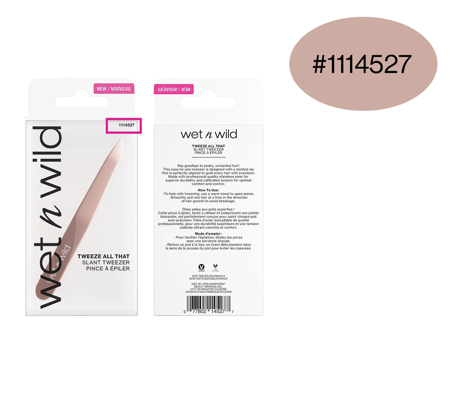 (3 Pack)  Slanted Tweezers - Pink