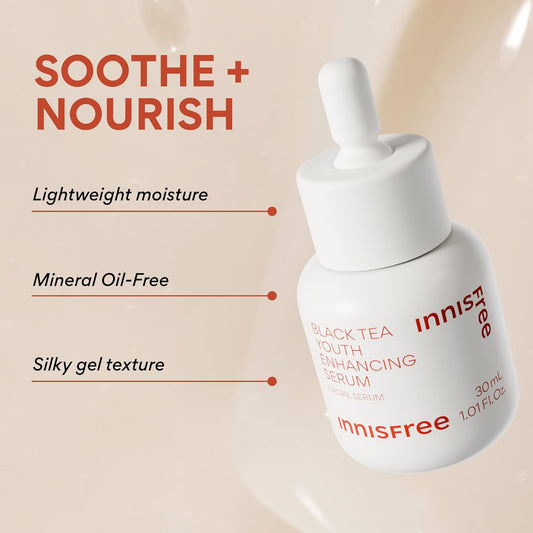 Black Tea Youth Serum, Korean Anti-Aging Treatment with Niacinamide for Radiance, Firm Skin, Hydration, and Visible Skin Renewal