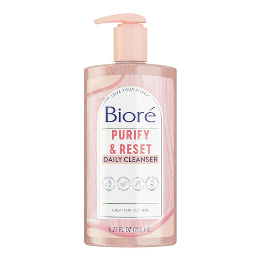 Rose Quartz + Charcoal Daily Purifying Cleanser, Oil Free Facial Cleanser Energizes Skin, Dermatologist Tested and Cruelty Free, 6.77 Oz