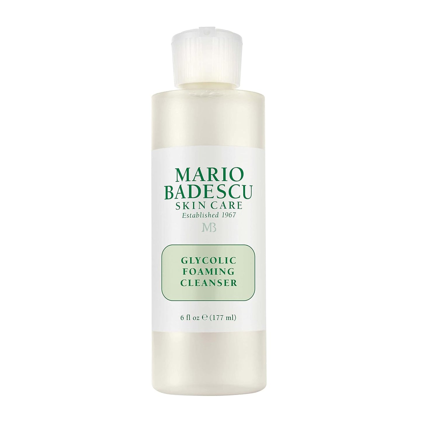 Mario Badescu Glycolic Foaming Cleanser for All Skin Types| Exfoliating Face Wash with Glycolic Acid & Aloe Vera| Visibly Evens Skin Tone & Texture