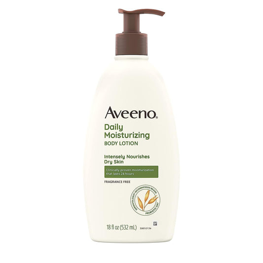 Daily Moisturizing Body Lotion for Dry & Sensitive Skin with Prebiotic Oat, Fragrance & Paraben Free, Non-Greasy, Non-Comedogenic, 48-Hour Moisturizer 18 Fl Oz