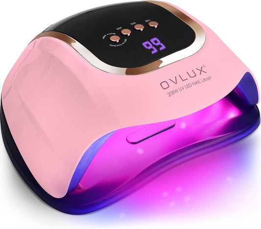 UV Light for Nails - 208W UV LED Nail Lamp with 66 Beads, Professional Nail Dryer for Quick Drying - Lampara Led Para Uñas Profesional