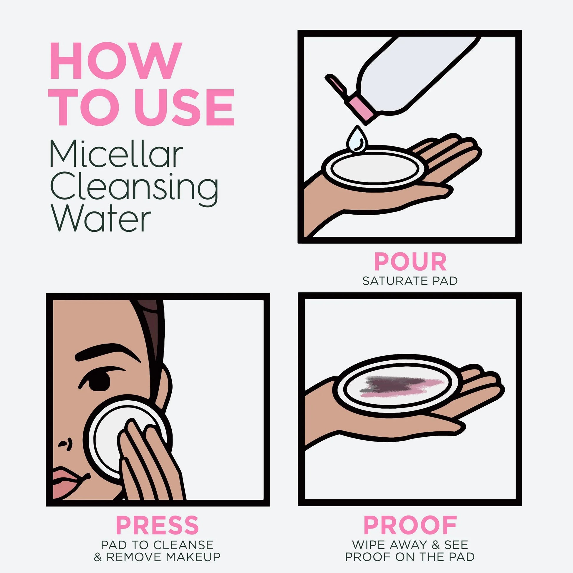 Micellar Cleansing Water 400ML Pink Feature Only 13.5 Fl Oz
