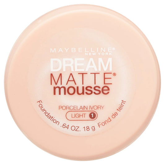 Dream Matte Mousse Foundation, Porcelain Ivory, for All Skin Types, 0.64 Oz