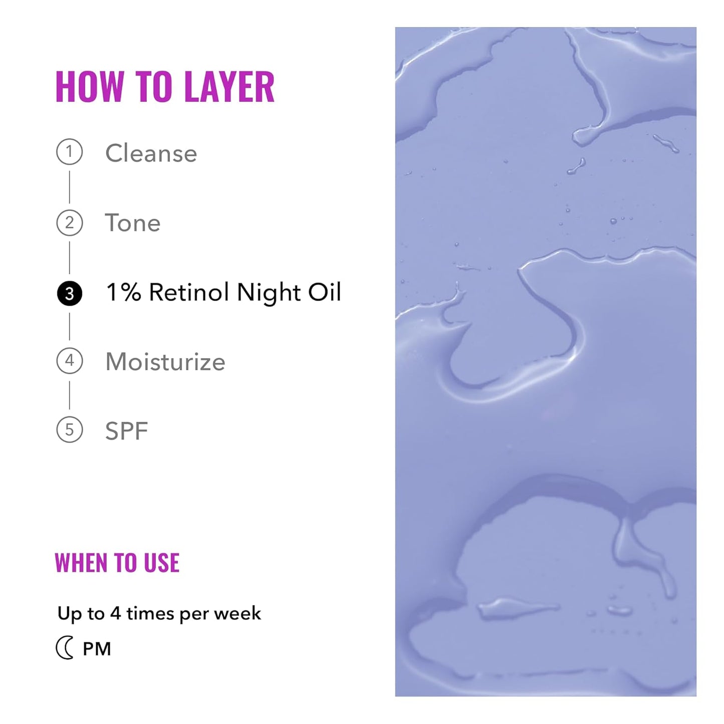 1% Retinol Night Oil - Retinol and Rosehip Face Oil Formula for Anti-Aging, Skin Firming, and Moisturizing - Collagen Production Skin Care for Face