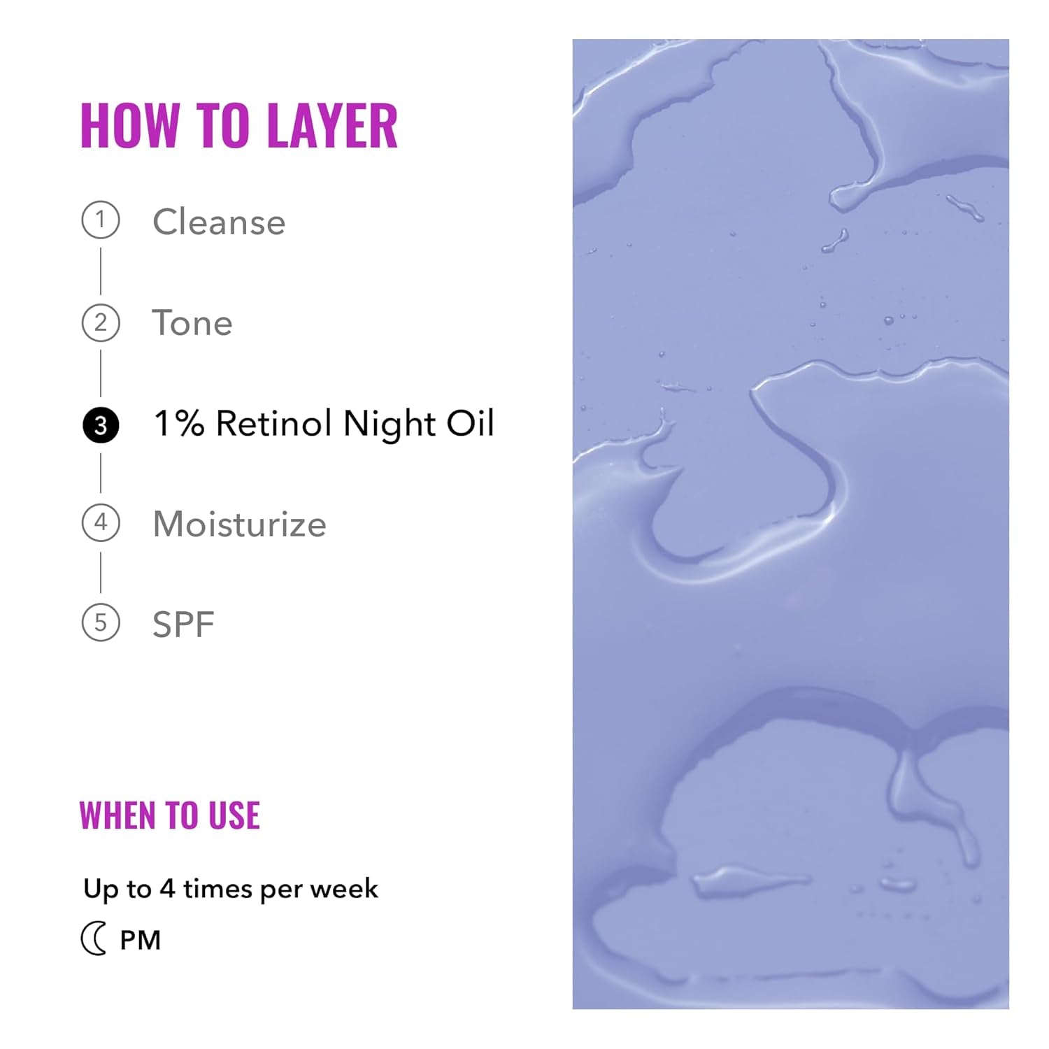 1% Retinol Night Oil - Retinol and Rosehip Face Oil Formula for Anti-Aging, Skin Firming, and Moisturizing - Collagen Production Skin Care for Face