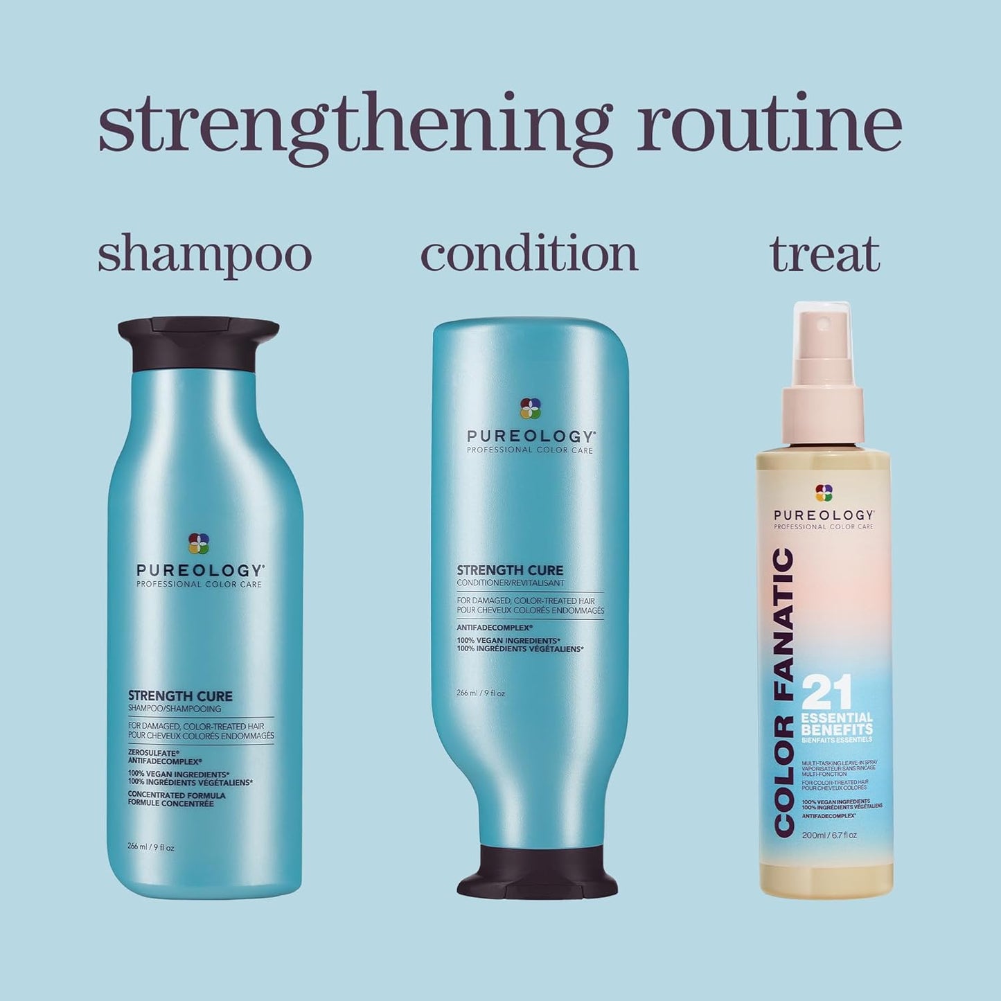 Strength Cure Conditioner - for Damaged or Color-Treated Hair, Reduces Breakage, Strengthens & Softens, with Sulfate-Free Formula, Vegan