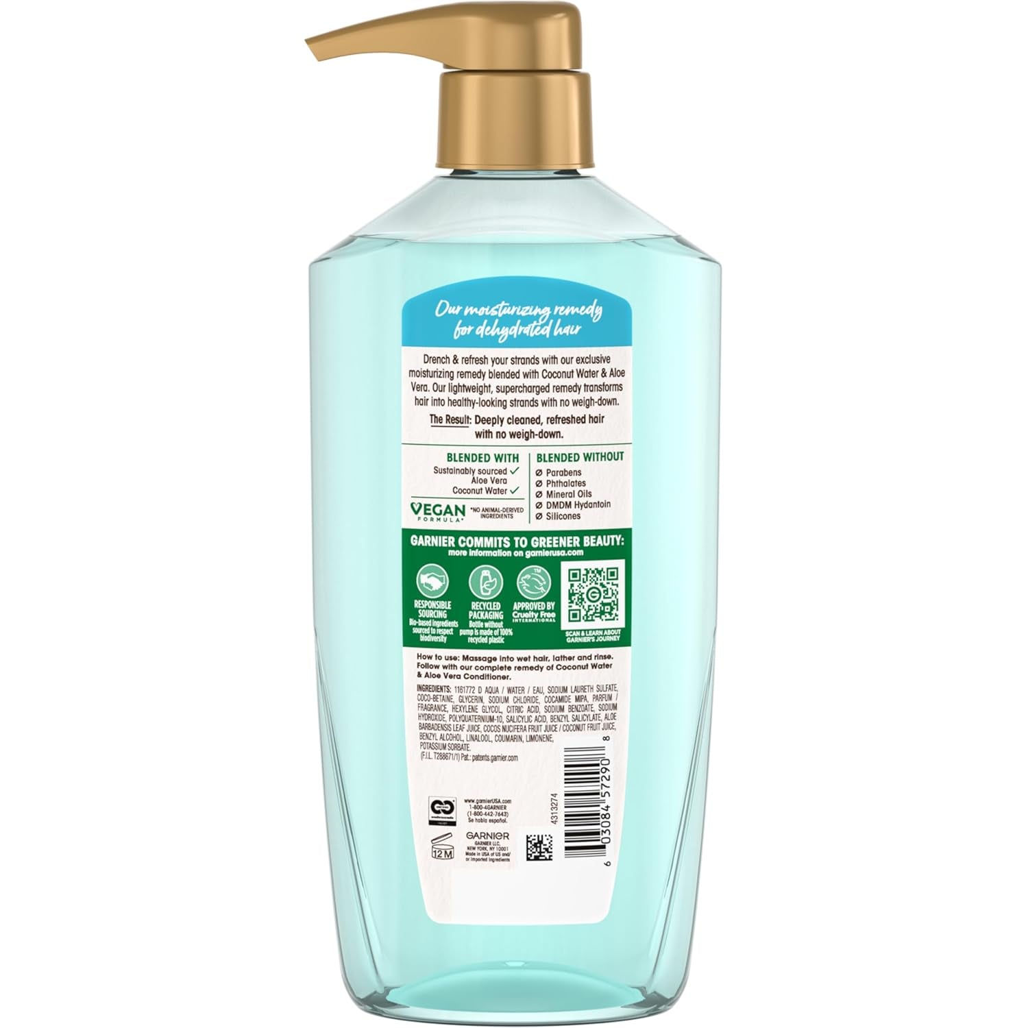 Whole Blends Coconut Water & Aloe Vera Refreshing Shampoo for Normal Hair, 26.6 Fl Oz, 1 Count (Packaging May Vary)